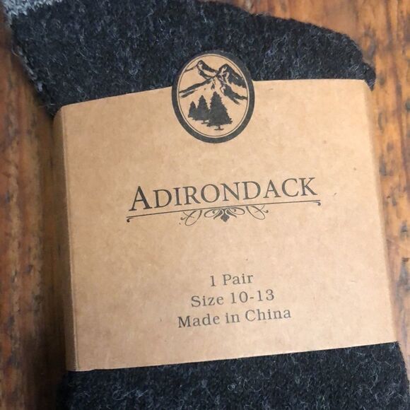 Adirondack Socks New In Package Black Size 10-13 - Picture 2 of 4